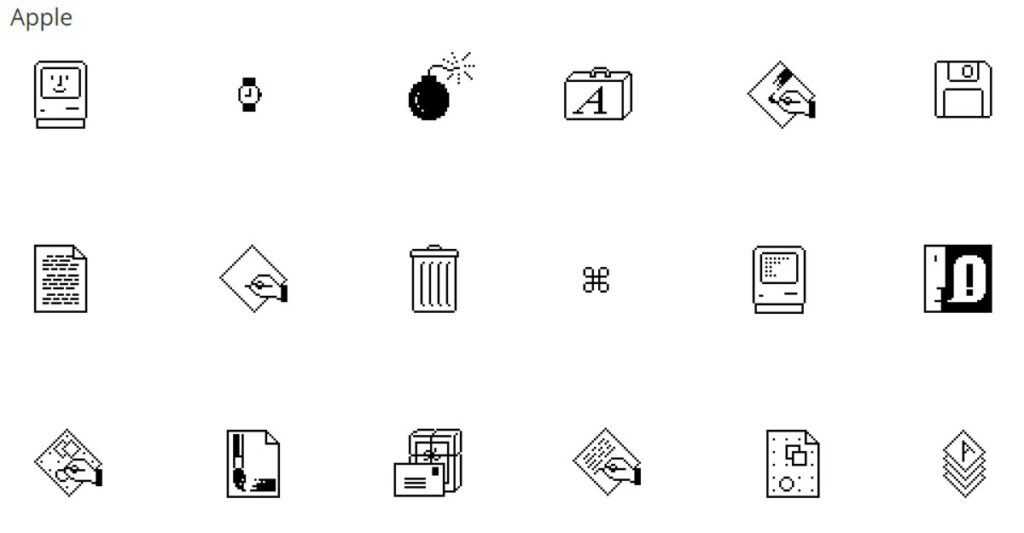 Ejemplos de los diseños de Susan Kare