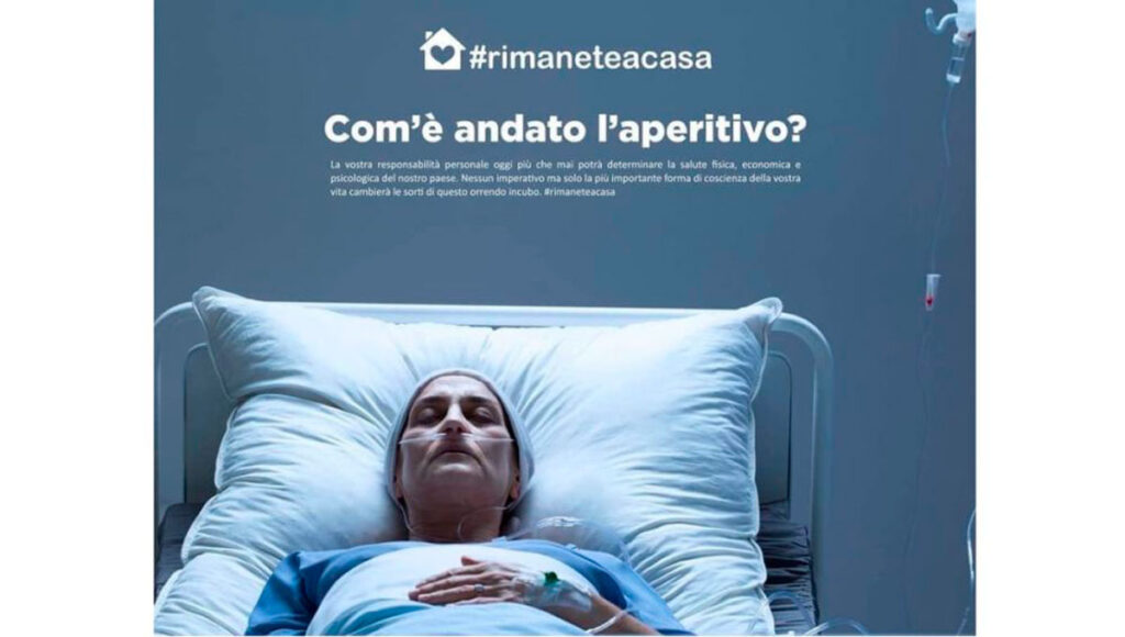Publicidad gobierno italiano contra coronavirus
