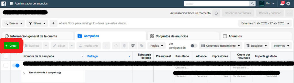 adminsitrador anuncios instagram