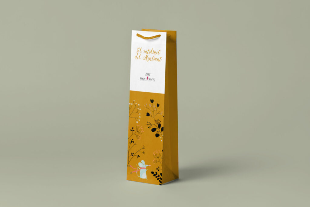 soluciones digitales y diseño grafico packaging de bolsa de botella de vino